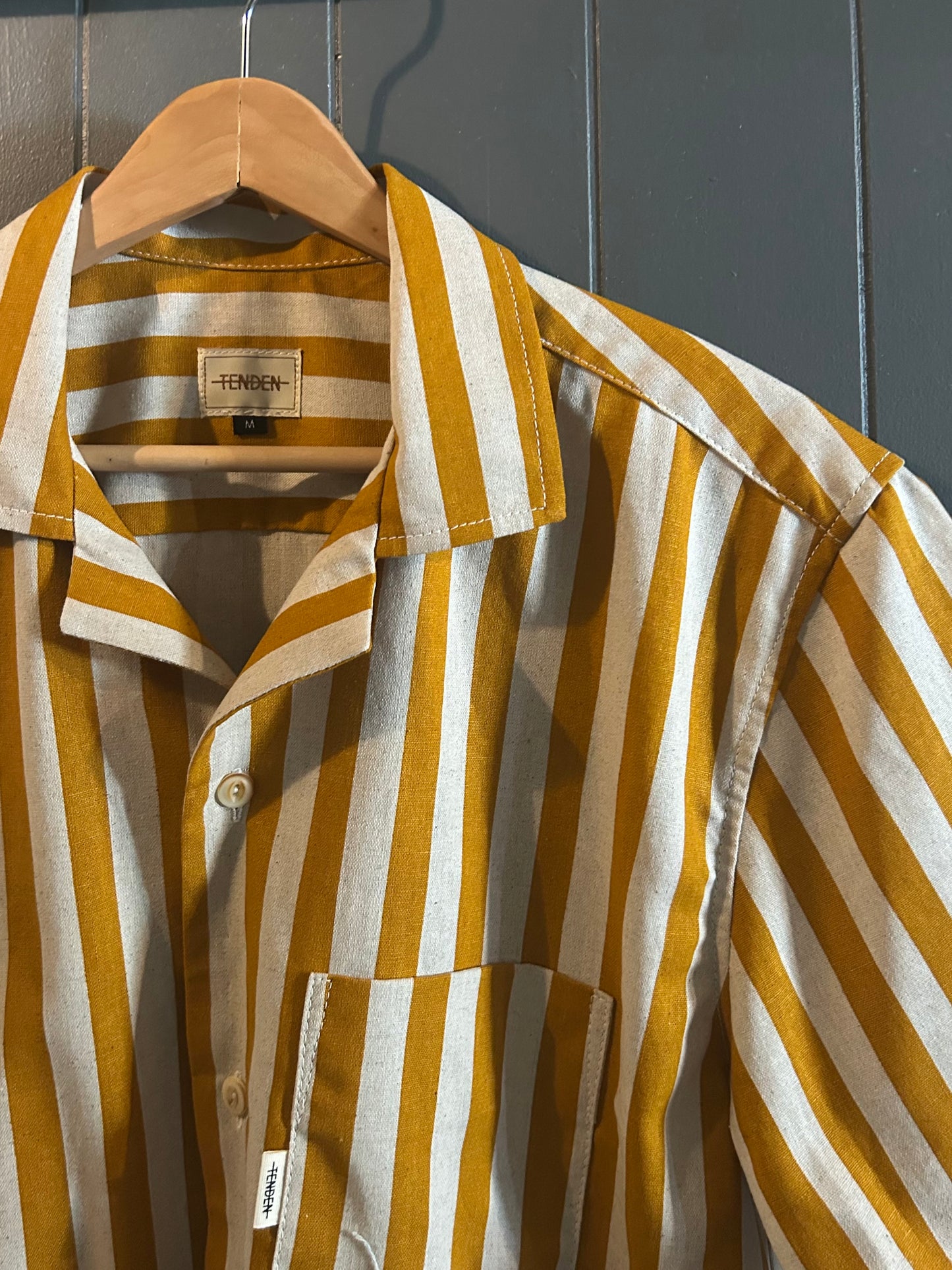 Camp Collar Striped Shirt