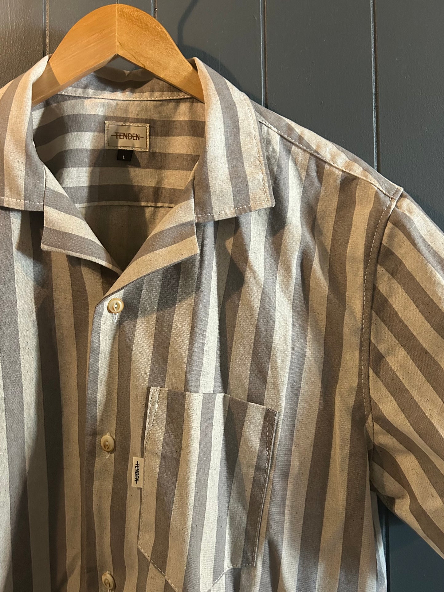 Camp Collar Striped Shirt
