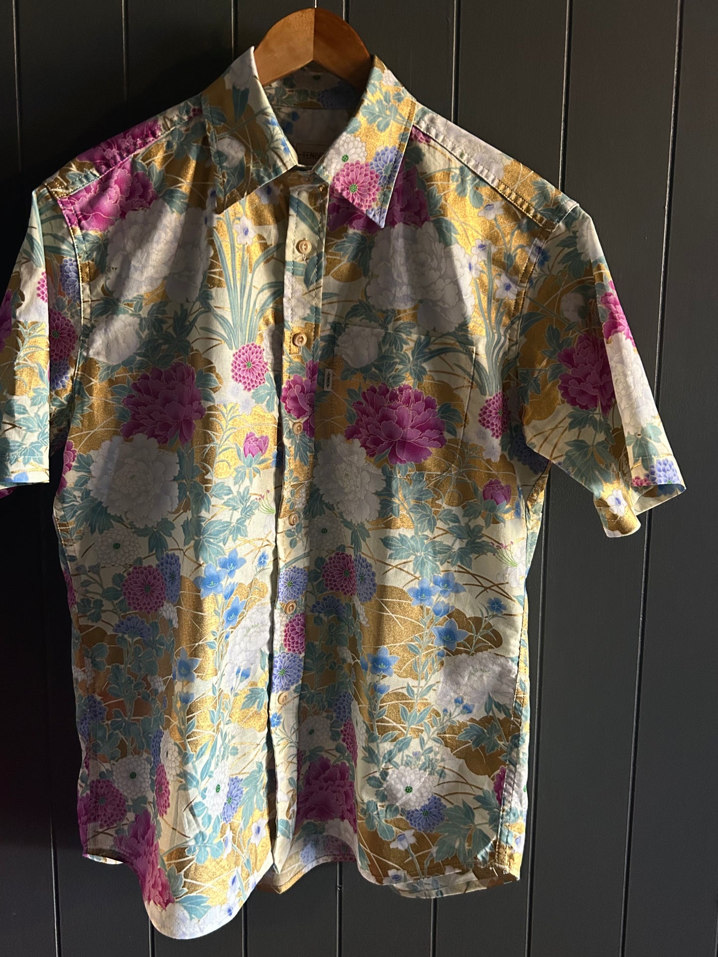 Peonies & Mums short sleeve shirt