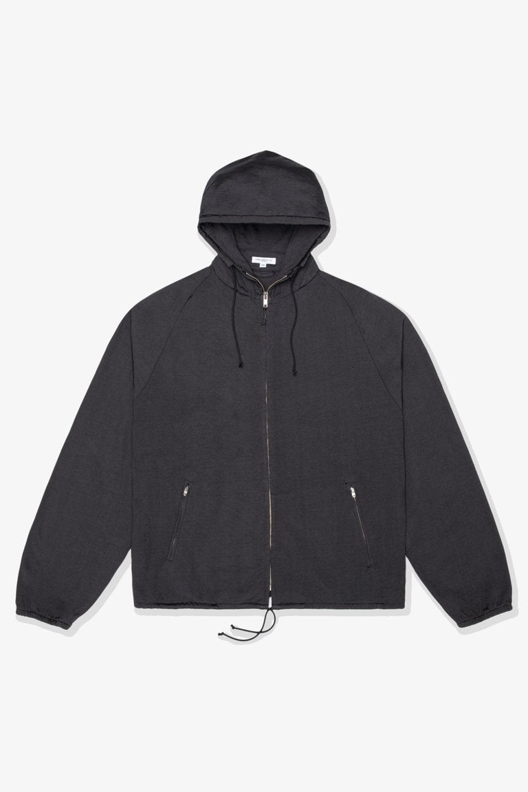 Lady White co. HOODED NYLON JACKET - CHARCOAL