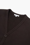 LADY WHITE CO. BINDED CARDIGAN - DEEP BROWN