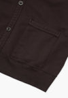 LADY WHITE CO. BINDED CARDIGAN - DEEP BROWN